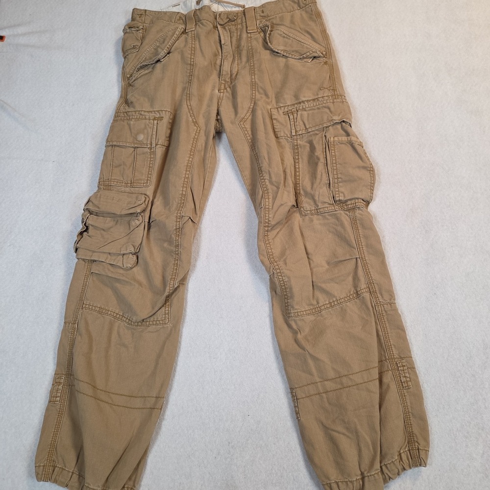 Vintage Polo Ralph Lauren Men's Cargo Pants Khaki RL-067 Utility Surplus- 33/30 - Picture 1 of 16